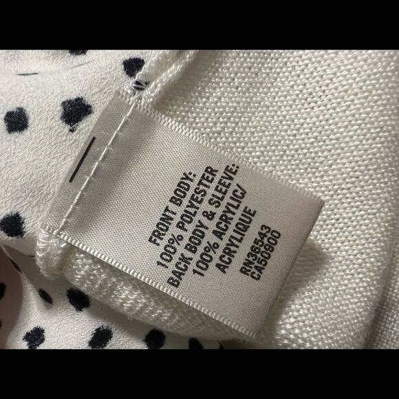 Van Heusen Ivory top with black dots Large - Picture 5 of 8